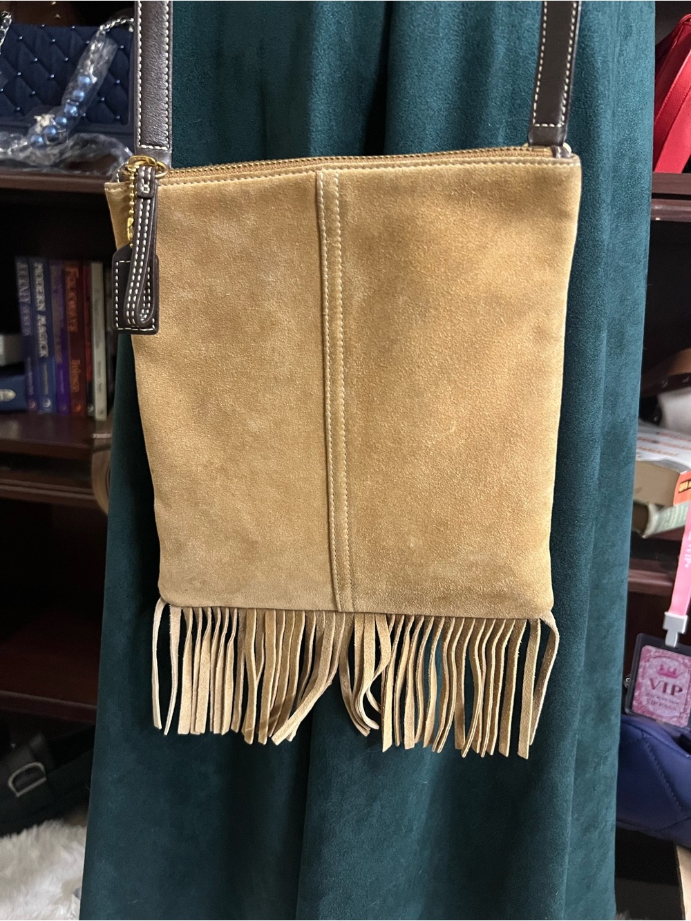 Coach Tan Suede Fringe Crossbody Bag